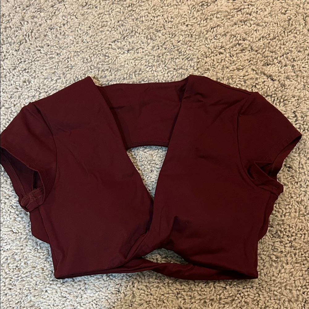 Oner Active Burgundy Twist-Front Women’s Top